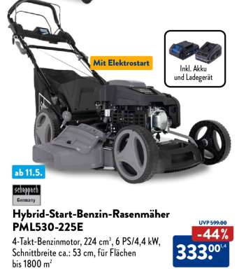 Hybrid-Start-Benzin-Rasenmäher PML530-225E