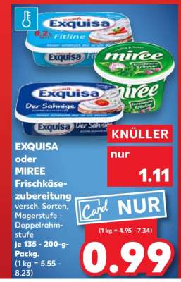 EXQUISA oder MIREE Frischkäsezubereitung
