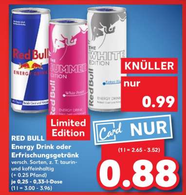 RED BULL Energy Drink oder Erfrischungsgetränk