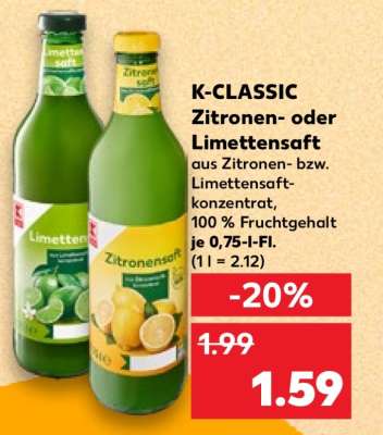 K-CLASSIC Zitronen- oder Limettensaft