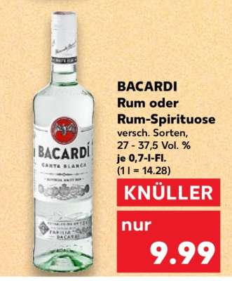 BACARDI Rum oder Rum-Spirituose