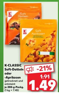 K-CLASSIC Soft- Datteln oder -Aprikosen