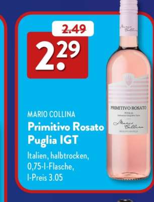 MARIO COLLINA Primitivo Rosato Puglia IGT
