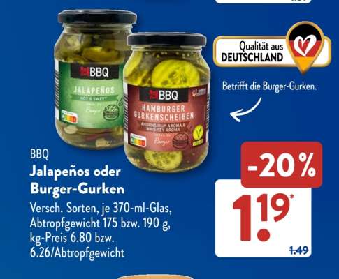 Jalapeños oder Burger-Gurken