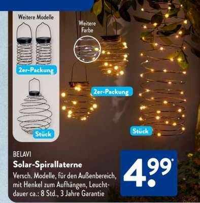 BELAVI Solar-Spirallaterne