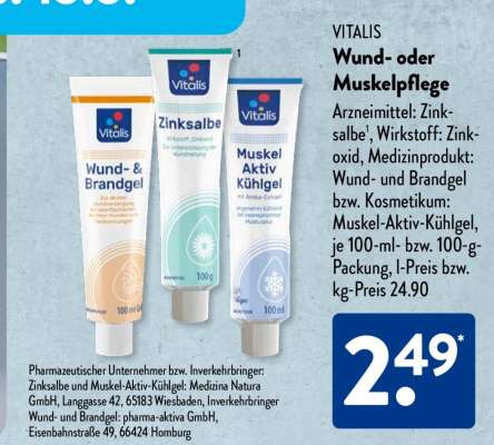 VITALIS Wund- oder Muskelpflege