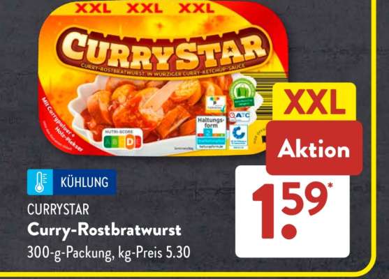 Currystar Curry-Rostbratwurst