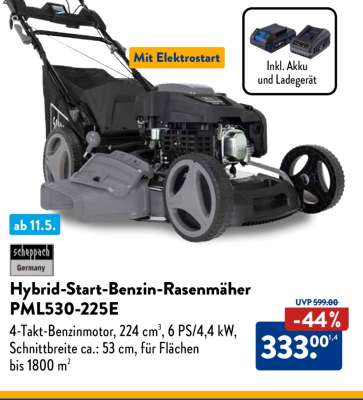 Hybrid-Start-Benzin-Rasenmäher PML530-225E
