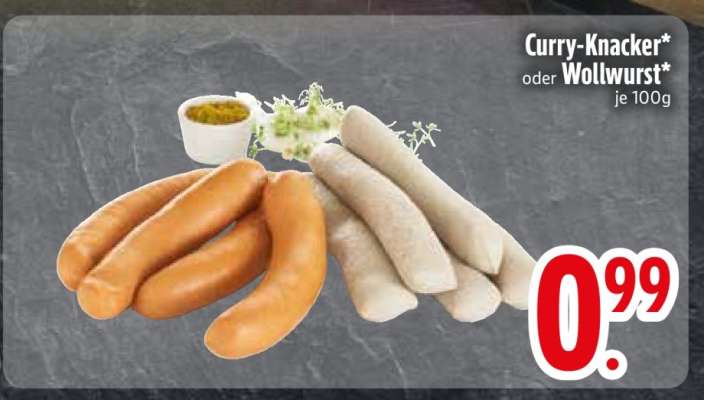 Curry-Knacker oder Wollwurst