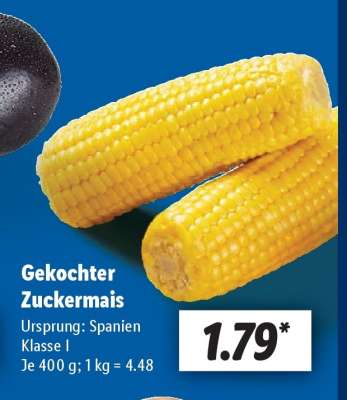 Gekochter Zuckermais