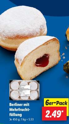 Berliner mit Mehrfruchtfüllung