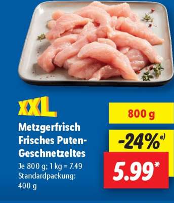 Metzgerfrisch Frisches Puten- geschnetzeltes