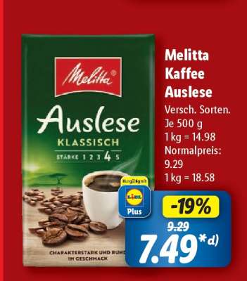 Melitta Kaffee Auslese