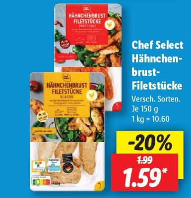 Chef Select Hähnchenbrust- Filetstücke