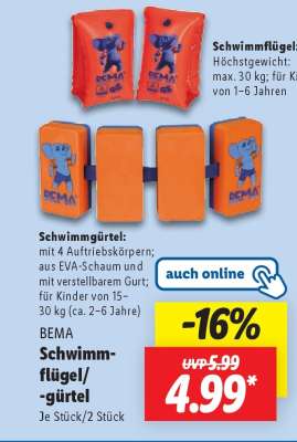 BEMA Schwimmflügel/-gürtel