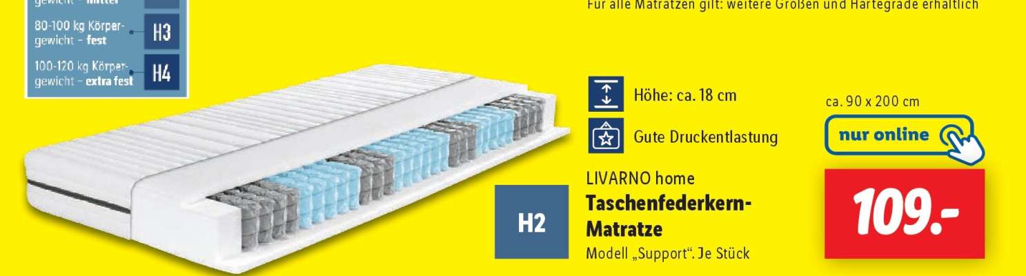 LIVARNO home Taschenfederkern-Matratze