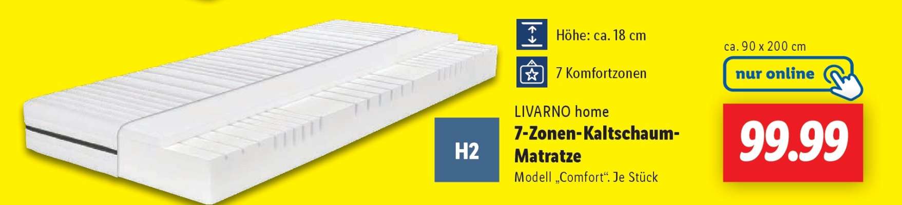 LIVARNO home 7-Zonen-Kaltschaum-Matratze