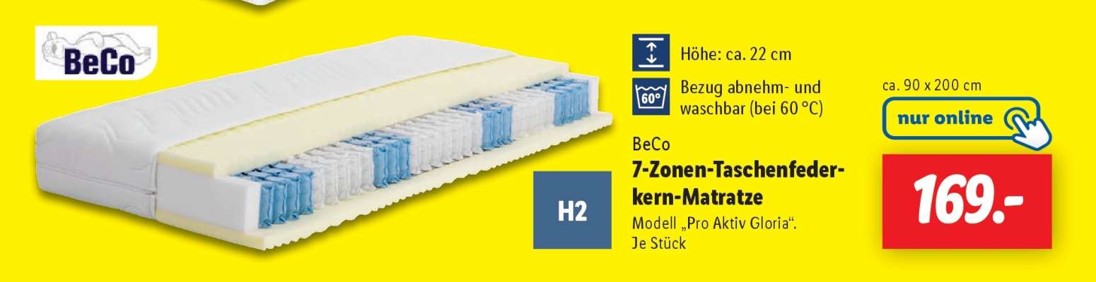 BeCo 7-Zonen-Taschenfederkern-Matratze