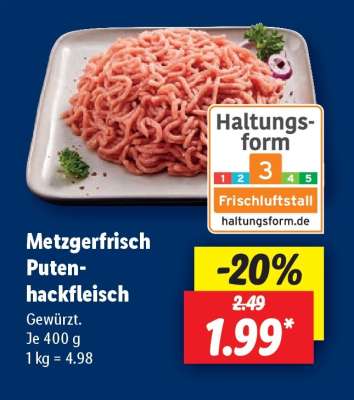 Metzgerfrisch Putenhackfleisch