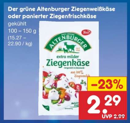 Der grüne Altenburger Ziegenweißkäse oder panierter Ziegenfrischkäse