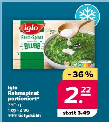 Iglo Rahmspinat portioniert