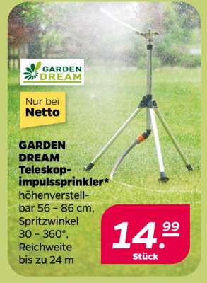 GARDEN DREAM Teleskop-impulssprinkler