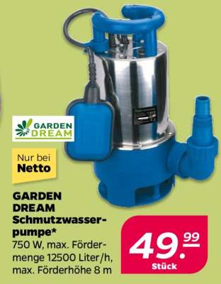 GARDEN DREAM Schmutzwasserpumpe
