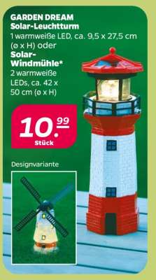 GARDEN DREAM Solar-Leuchtturm oder Solar-Windmühle