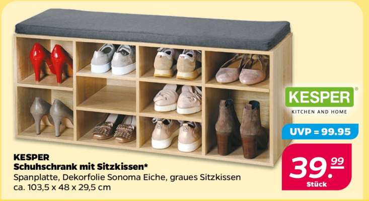 KESPER Schuhschrank mit Sitzkissen