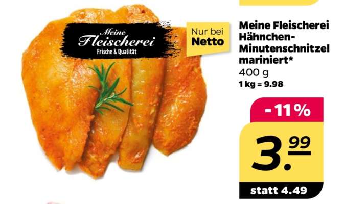 Meine Fleischerei Hähnchen-Minutensteaks mariniert