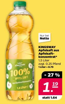 KINGSWAY Apfelsaft aus Apfelsaftkonzentrat