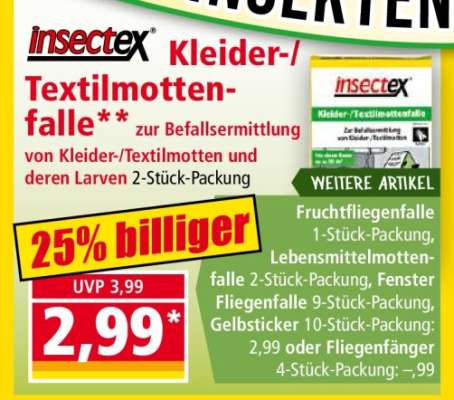 Kleider-/Textilmottenfalle