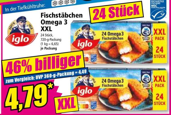Fischstäbchen Omega 3 XXL