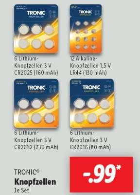 TRONIC® Knopfzellen