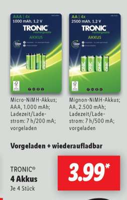 TRONIC® 4 Akkus