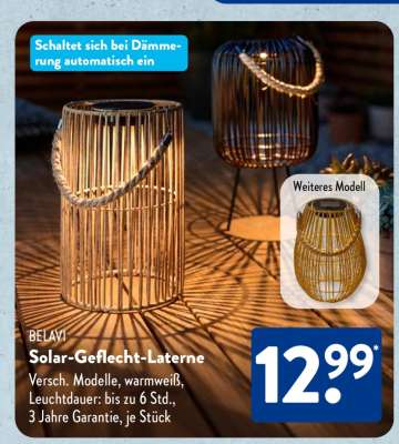 BELAVI Solar-Geflecht-Laterne