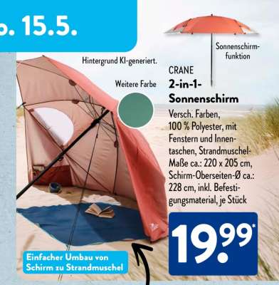 CRANE 2-in-1-Sonnenschirm