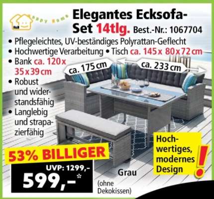 Elegantes Ecksofa-Set 14tlg.