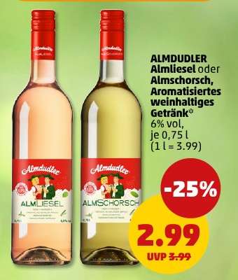 ALMDUDLER Almliesel oder Almschorsch, Aromatisiertes weinhaltiges Getränk