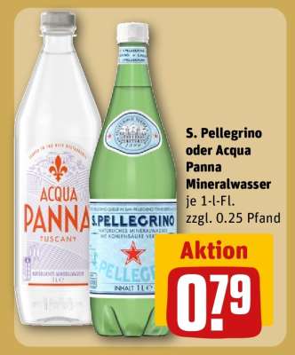 S. Pellegrino oder Acqua Panna Mineralwasser