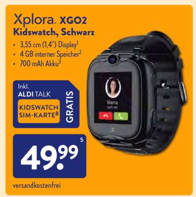 Xplora. XGO2 Kidswatch, Schwarz