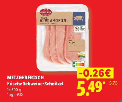Metzgerfrisch Frische Schweine- Schnitzel