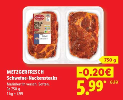 Metzgerfrisch Schweine­ nackensteaks