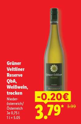 Grüner Veltliner Reserve QbA, Weißwein, trocken