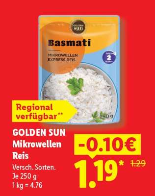 Golden Sun Mikrowellen Reis