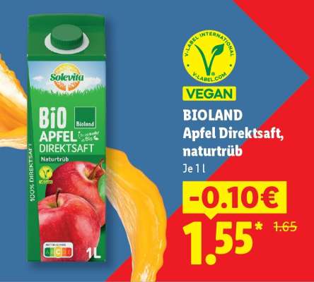 Bioland Apfel Direktsaft, naturtrüb