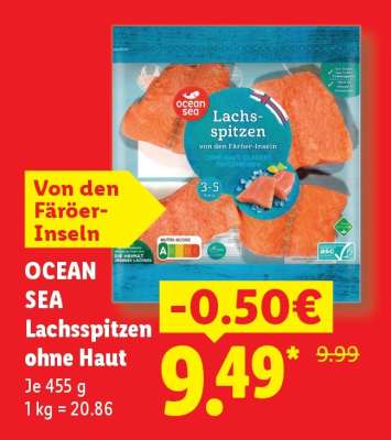 Ocean Sea Lachsspitzen ohne Haut