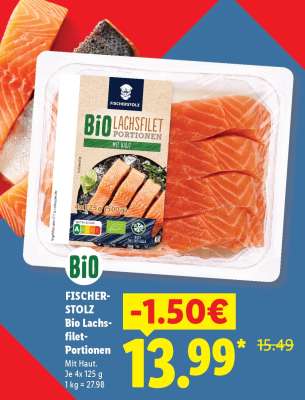 Fischerstolz Bio Lachsfilet-Portionen