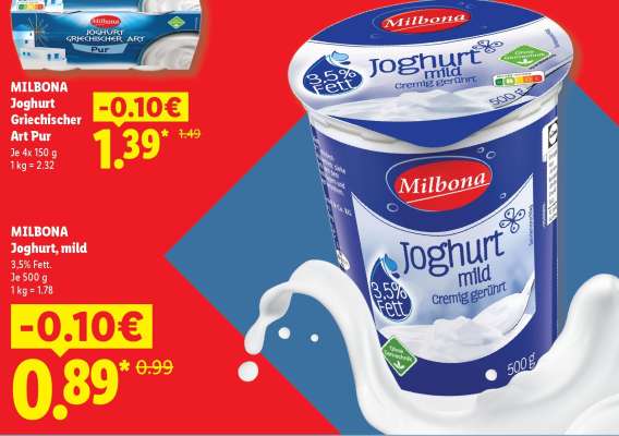 Milbona Joghurt mild