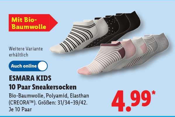 ESMARA KIDS 10 Paar Sneakersocken